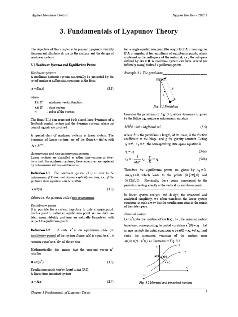 Lyapunov Stability in Nonlinear Systems | PDF | Stability Theory ...