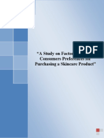 A Study On Factors AffectingConsumers Preferences ForPurchasing A Skincare Product