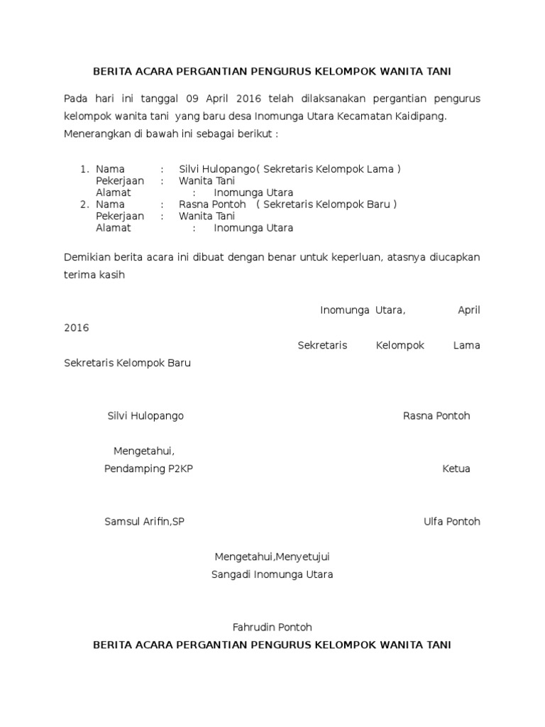 Contoh Surat Pergantian Pengurus Yayasan Nusagates