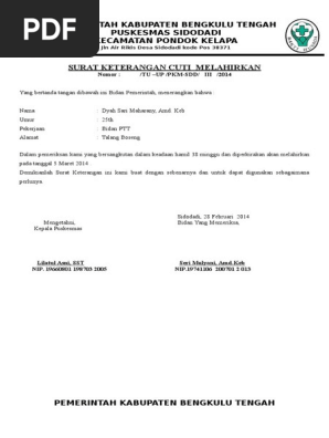 Surat Cuti Melahirkan Dyahdocx
