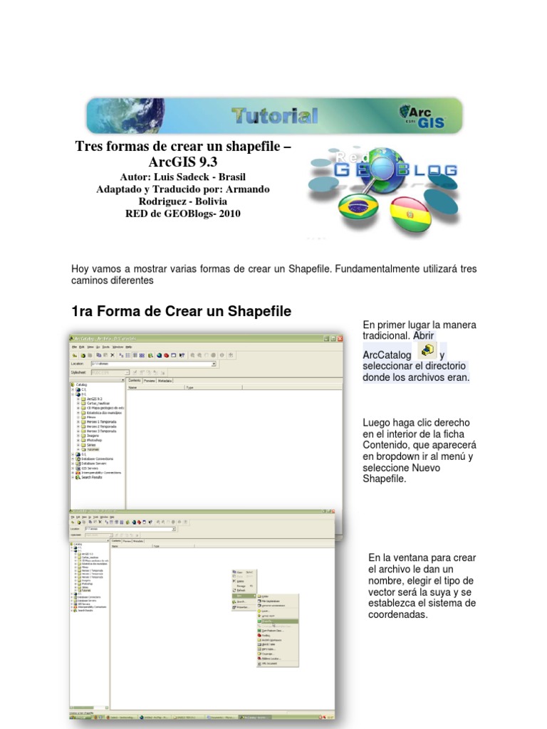Crear Shapefiles en ArcGIS: 3 Métodos | PDF | Software | Informática