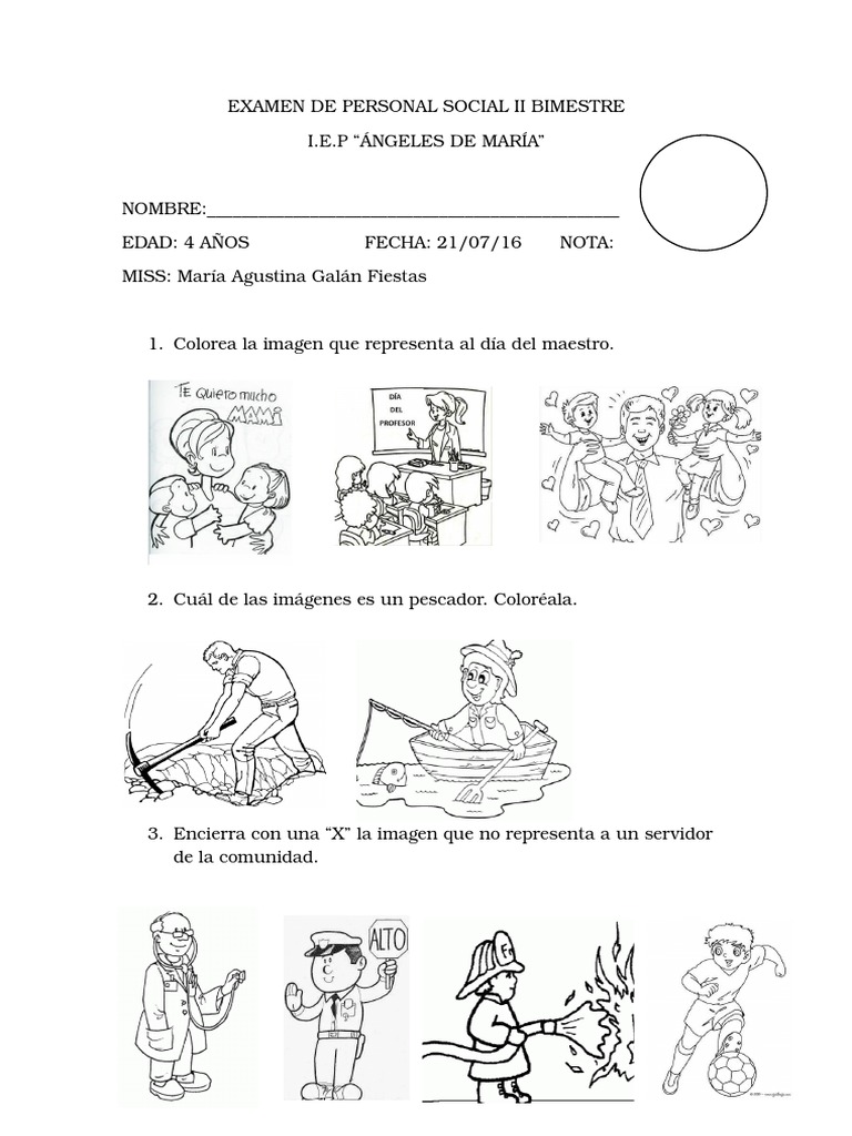 Examen Personal Social II Bimestre | PDF