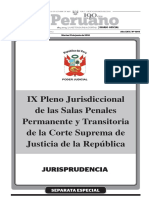 IX Pleno Jurisdiccional de Salas Permanente y Transitoria de La Corte Suprema de Justicia de La Republica