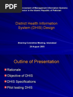 District Health Information System (DHIS) Design