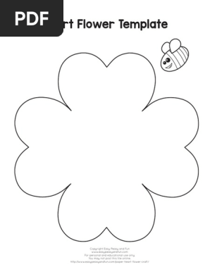 heart flower craft template pdf pdf