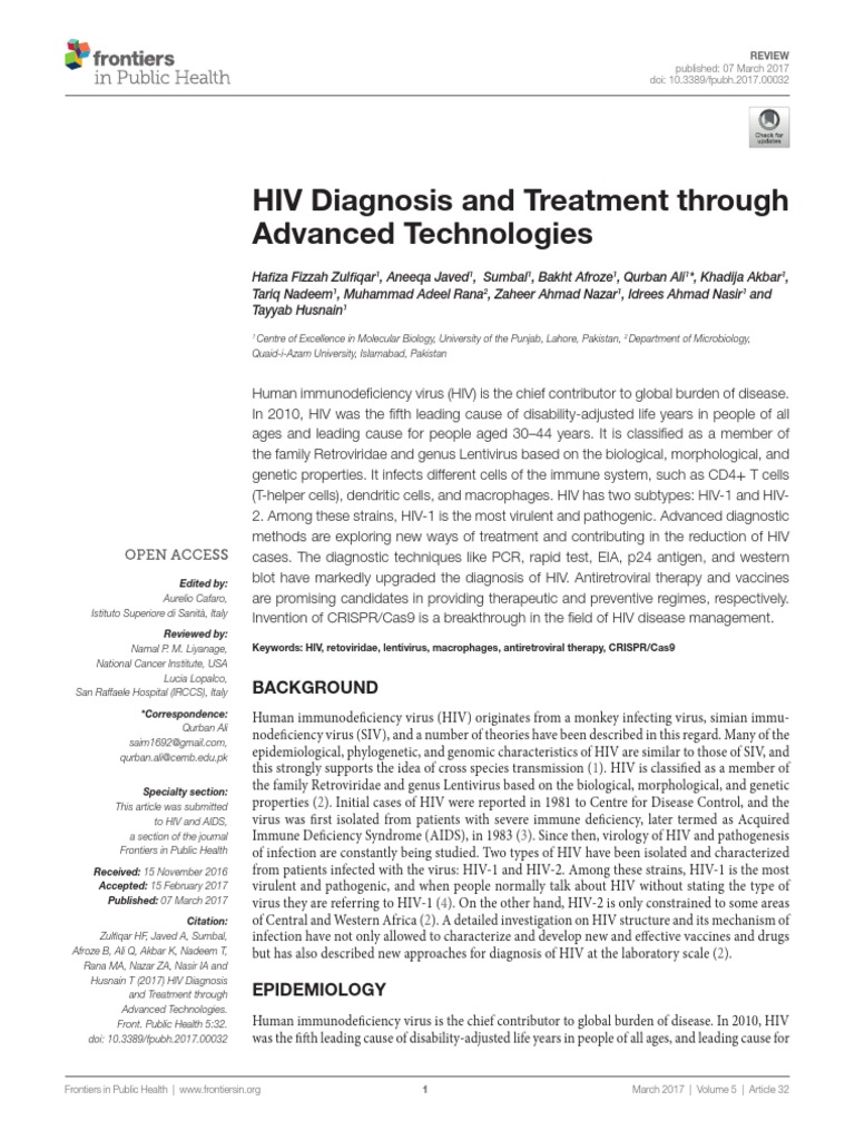 Hiv Diagnosis and Treatment Through Advaced Tech | PDF | Diagnosis Of ...