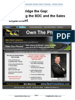 Train to Bridge the Gap - Connecting the BDC and the Sales Department