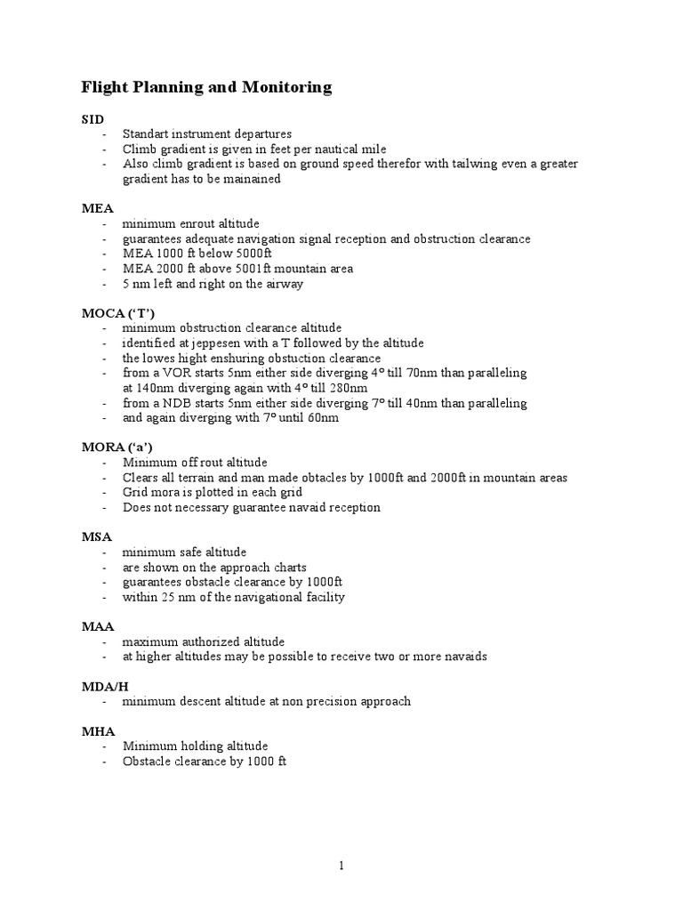 Flight Planning and Monitoring PDF Instrument Flight Rules Visual