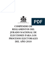 Compendio de Reglamentos Del JNE para Los Procesos Electorales Del 2010