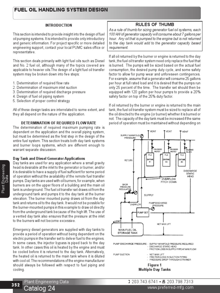 Fuel Oil Handling System Design Guide | PDF | Pump | Valve