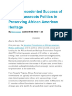 The Unprecedented Success of Savvy Grassroots Politics in Preserving African American Heritage