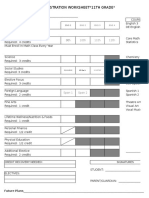 Pre-Registration Worksheet 11th Grade