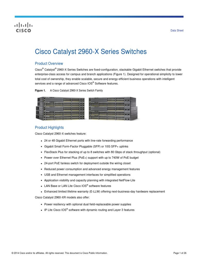 Cisco 2960 X Manual Pdf : Cisco Catalyst 2960-L Switch Getting Started ...