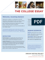 Writing The College Essay: Welcome, Incoming Seniors!