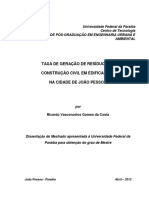 Taxa de Residuos Na Construção Civil