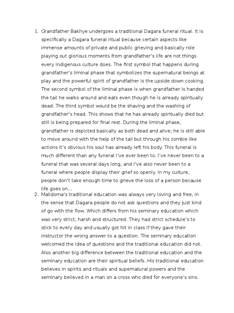 Dagara Funeral and Initiation Rituals | PDF | Funeral | Rituals