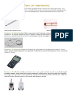 Tipos de Termómetro