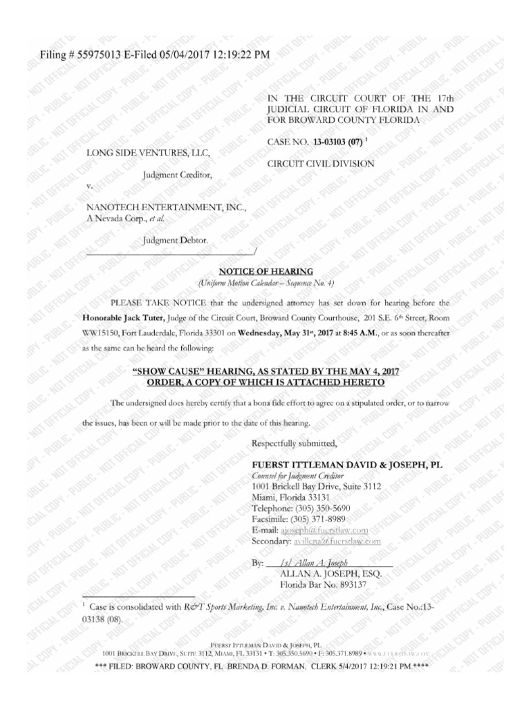 Ntek Show Cause Hearing Summons PDF Judiciaries Violence
