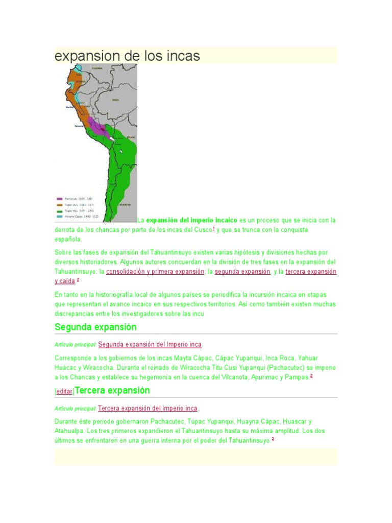 Expansion de Los Incas | PDF | Imperio Inca | Imperio español