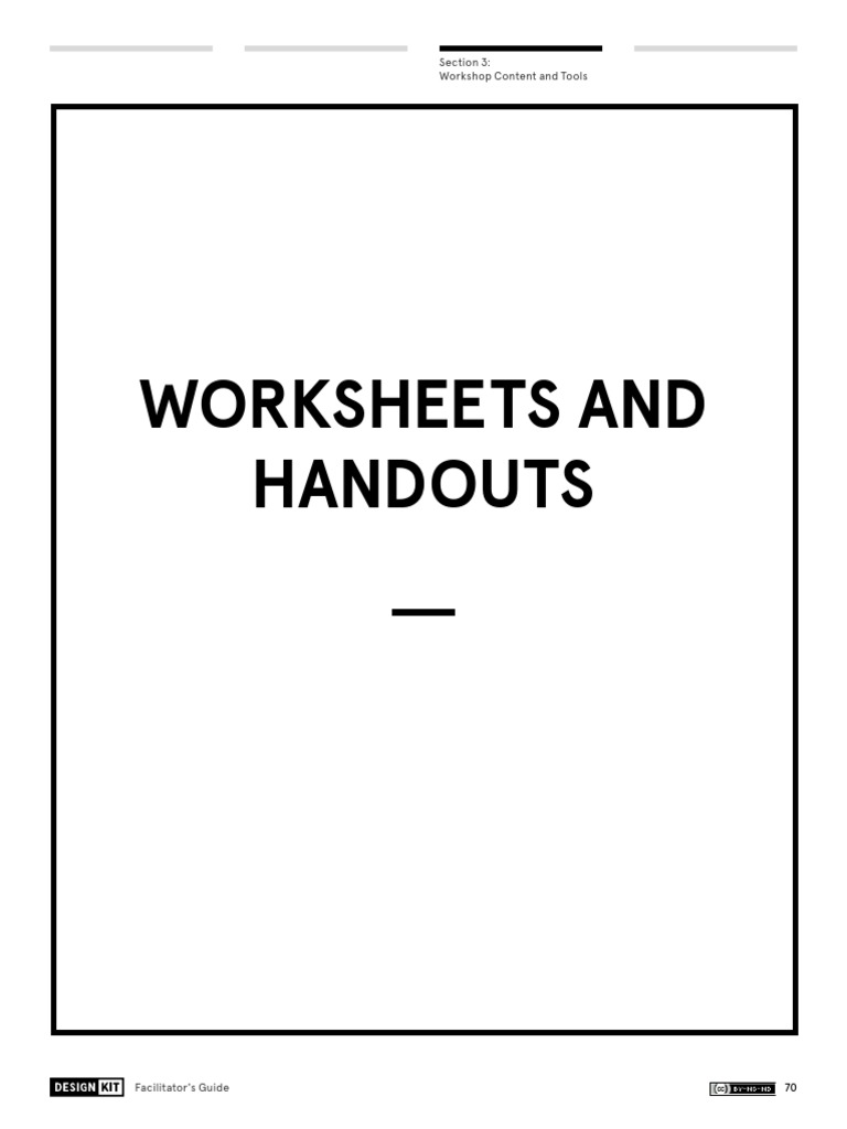Workshop Worksheets and Handouts Guide | PDF