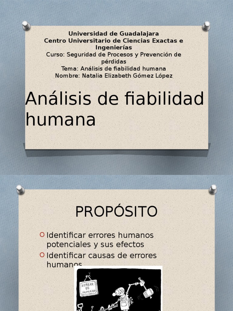 Análisis de Fiabilidad Humana Ingeniería de confiabilidad Evaluación