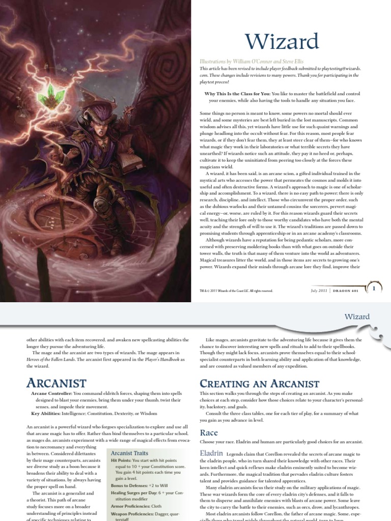 Wizard: Illustrations by William O'Connor and Steve Ellis | PDF | Magic ...