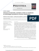 Siquiatri: Síntomas de Depresión, Ansiedad y Estrés en Estudiantes de Odontología: Prevalencia y Factores Relacionados