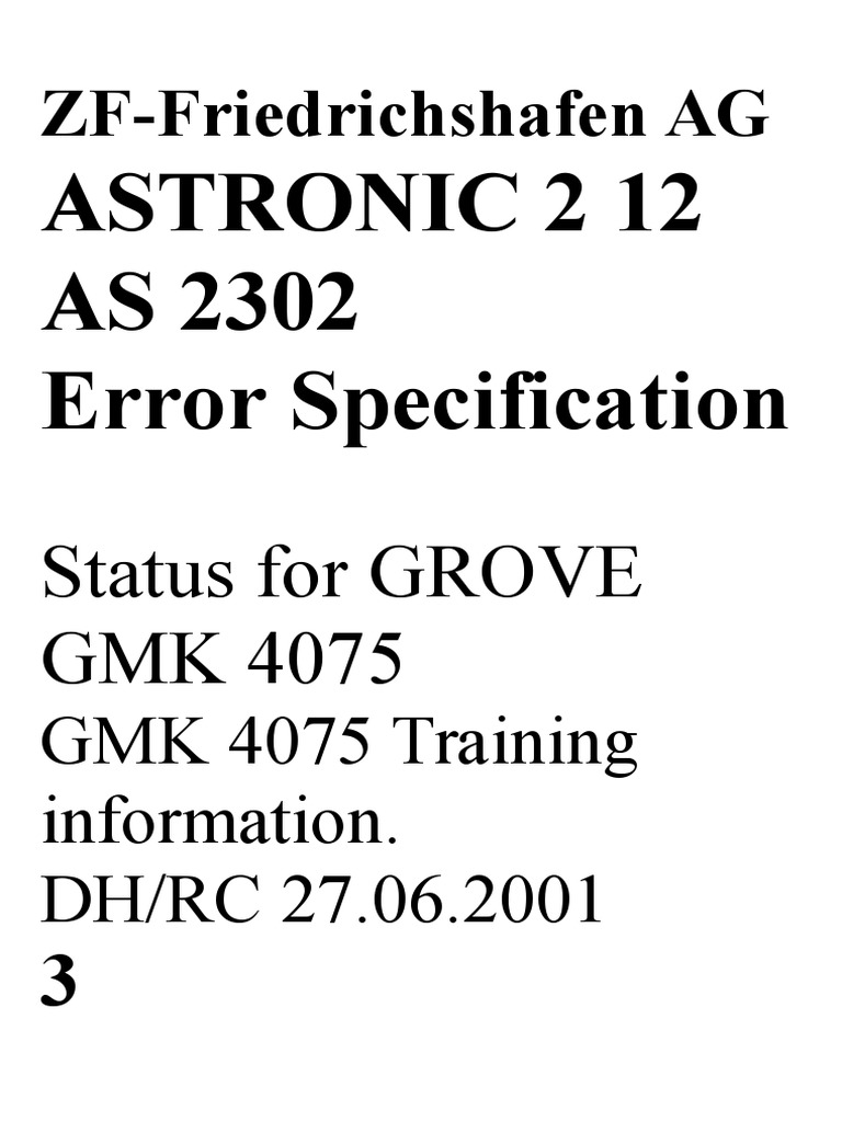ZF As Tronic Error Code | PDF