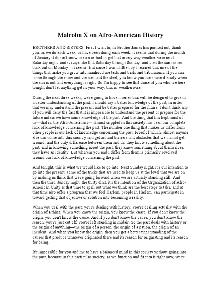 Malcolm X On Afro Americans PDF Ancient Egypt Black People