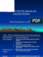 Telaah Kritis Makalah Kedoktera