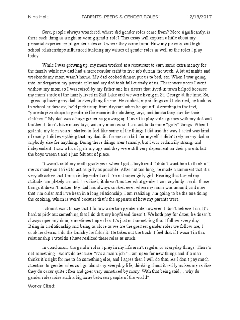 Gender Roles | PDF | Gender Role | Gender