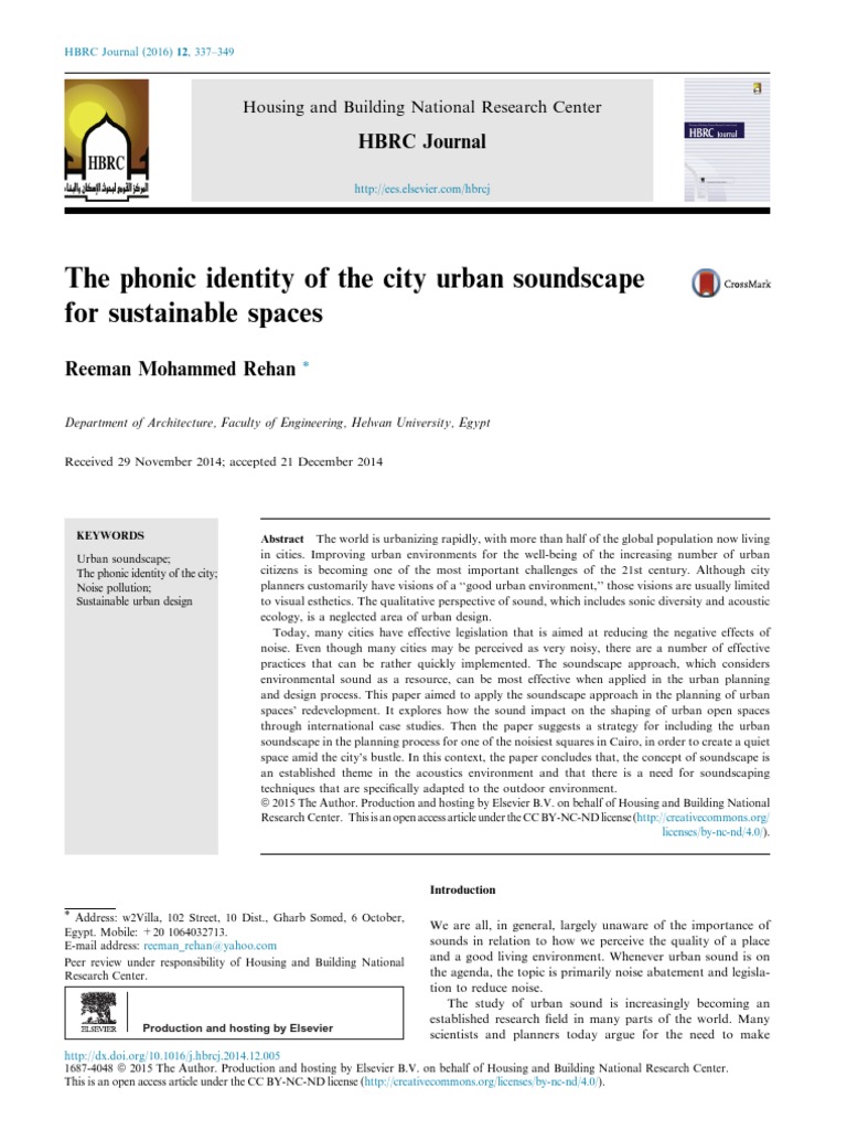 Urban Soundscape for Sustainable Cities | PDF | Sound | Acoustics