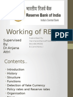 Working of RBI: Supervised By: DR - Anjana Attri