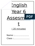 English Year 6 Assesment