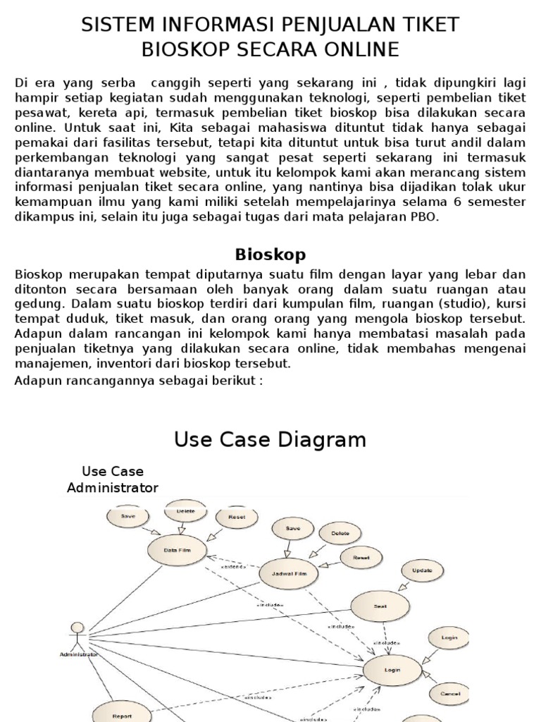 Sistem Informasi Penjualan Tiket Bioskop Secara Online | PDF