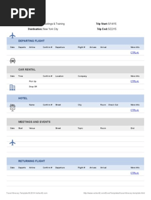 Travel Itinerary