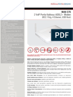 AirTies WAV-275 2 VoIP Portlu Kablosuz ADSL2+ Modem - Broşür (Turkish)