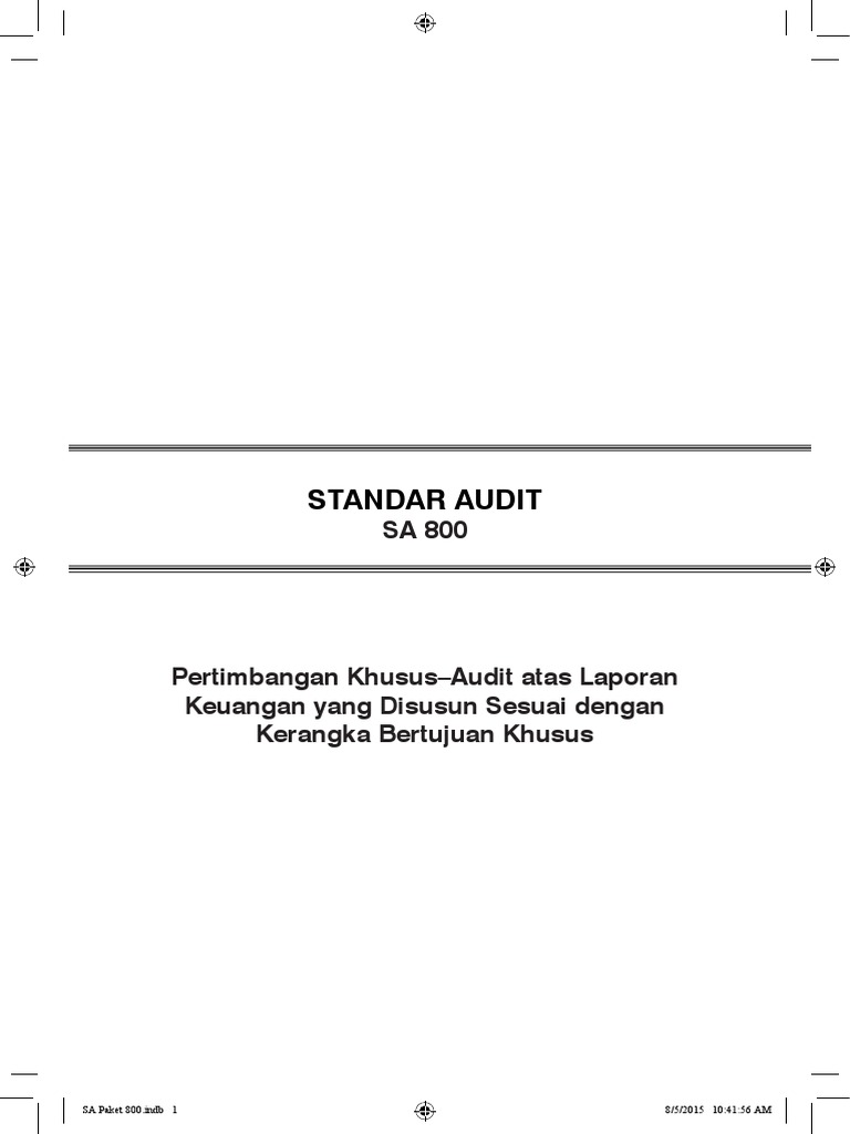 Audit Laporan Keuangan SA 800 | PDF