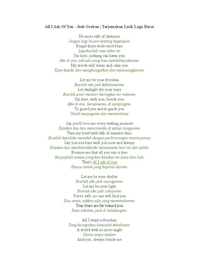 Lirik M2M The Day You Went Away Artinya