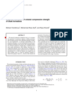 Empirical Estimation of Uniaxial Compressive Strength of Shale Formations