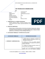 Silabo de Tecnicas de Comunicacion PDF