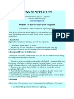 Lynn Santelmann: Outline For Research Project Proposal