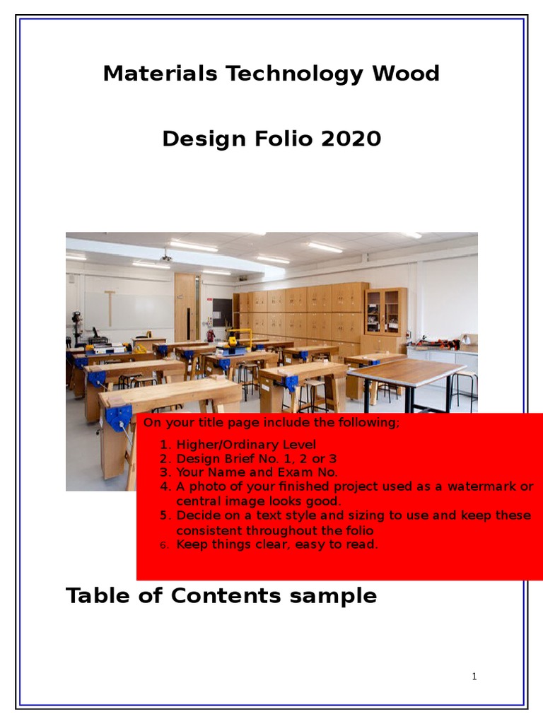 Materials Technology Wood Folio Guide PDF Design Map