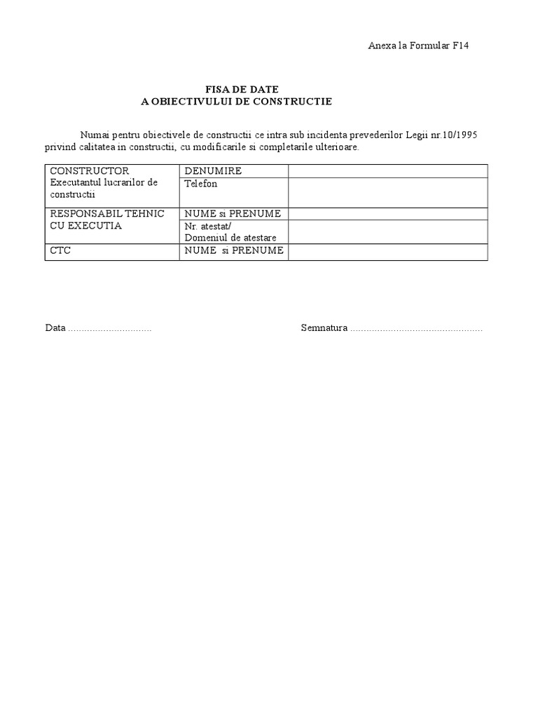 2.anexa La Formular F14 | PDF