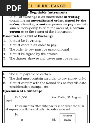 Bill of Exchange
