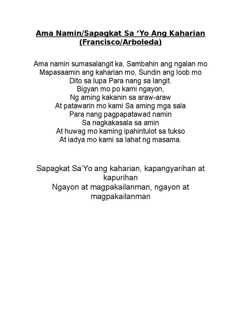 Ama Namin - Francisco Arboleda | PDF