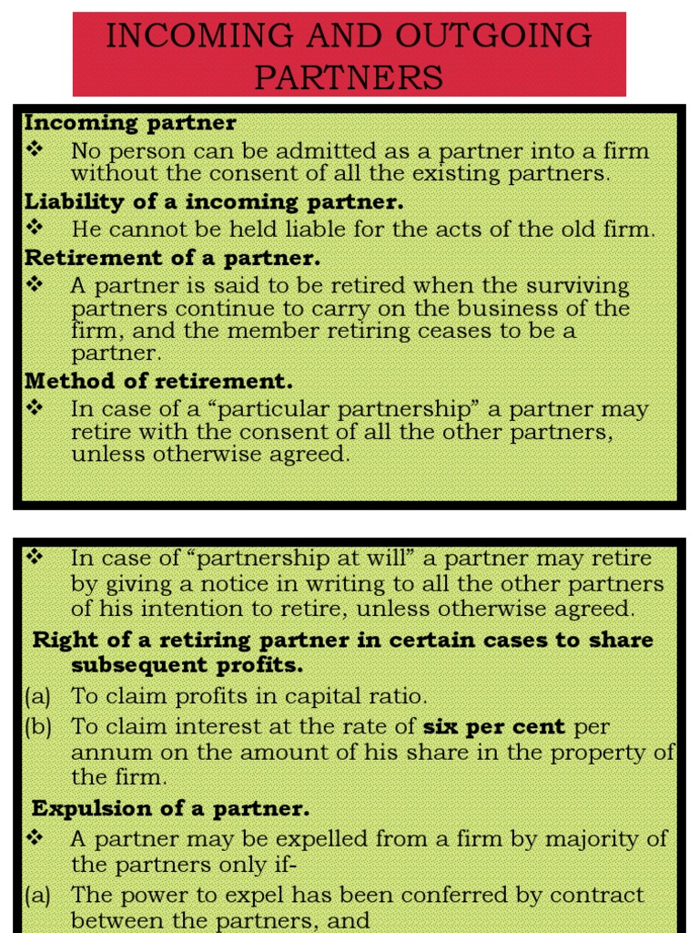 Rights and Liabilities of Partners | PDF | Business | Finance & Money ...