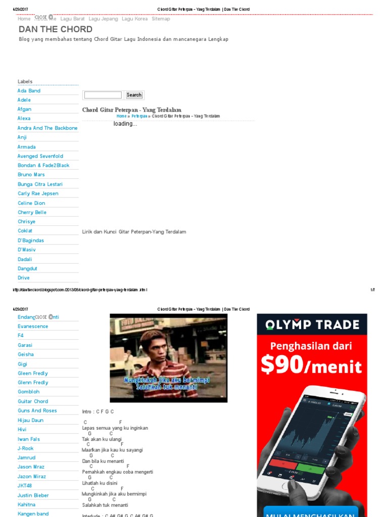 Yang Terdalam Chord Gampang - Celoteh Bijak