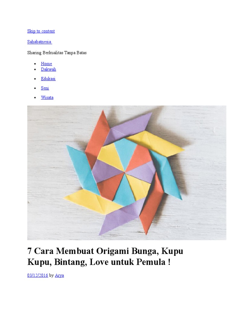 Cara Membuat Bunga Mawar Dari Kertas Origami Beserta Gambarnya