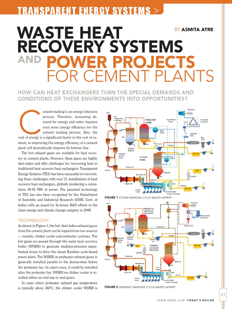 WHRS and PP For Cement Plants Todays Boiler Spring 2014 PDF Steam Sustainable Technologies